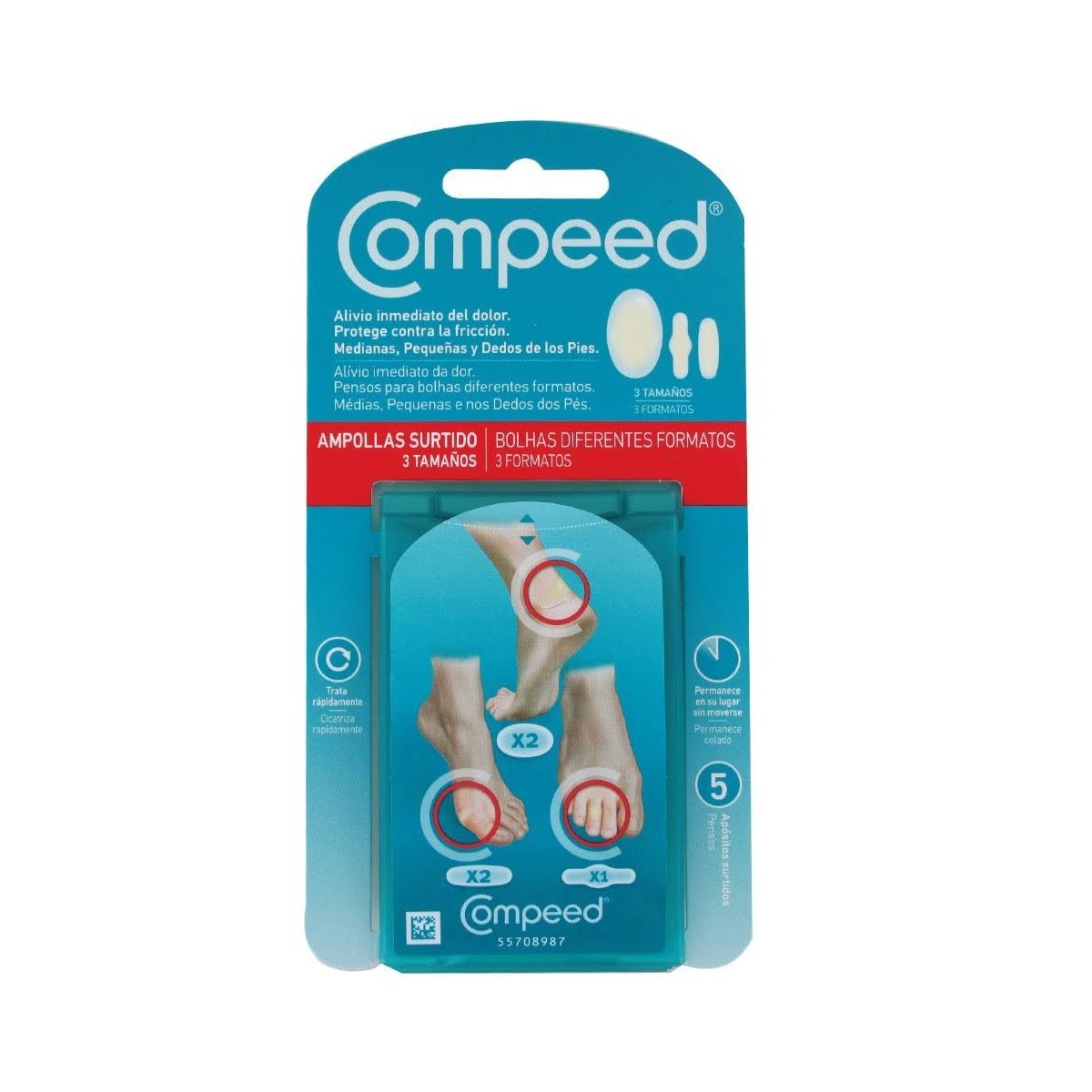 COMPEED AMPOLLAS HIDROCOLOIDE SURTIDO 5 U
