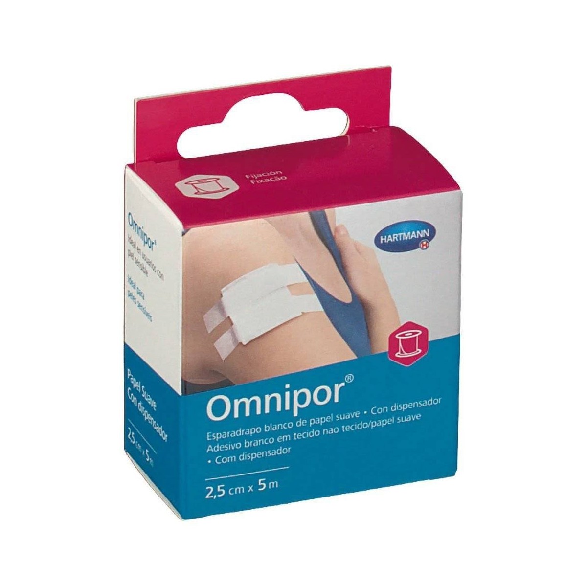ESPARADRAPO HIPOALERGICO OMNIPOR DE PAPEL 5 M X