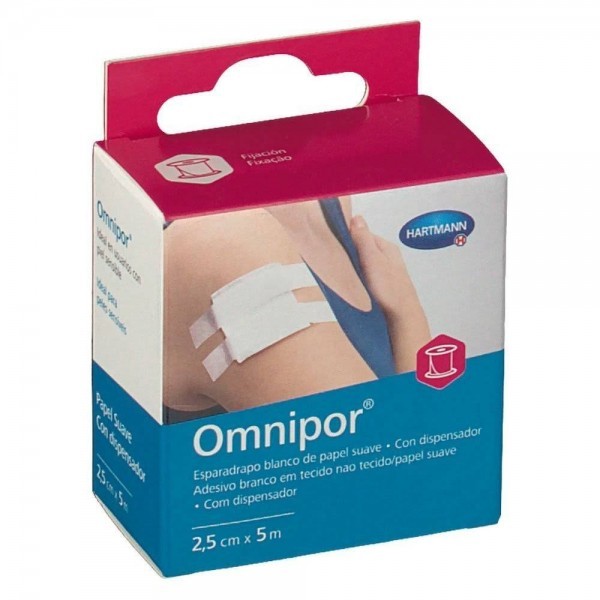 ESPARADRAPO HIPOALERGICO OMNIPOR DE PAPEL 5 M X