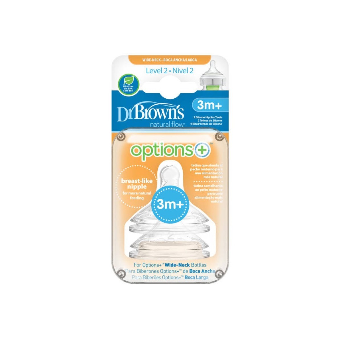 TETINA SILICONA BOCA ANCHA DR BROWNS NATURAL FL