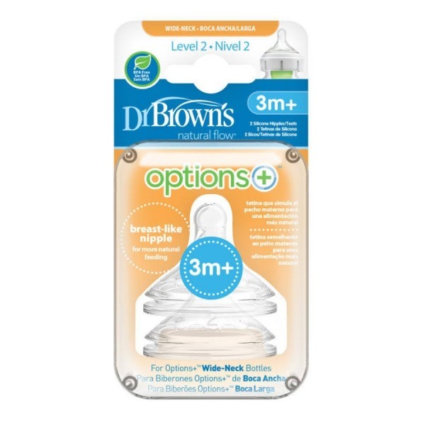 TETINA SILICONA BOCA ANCHA DR BROWNS NATURAL FL