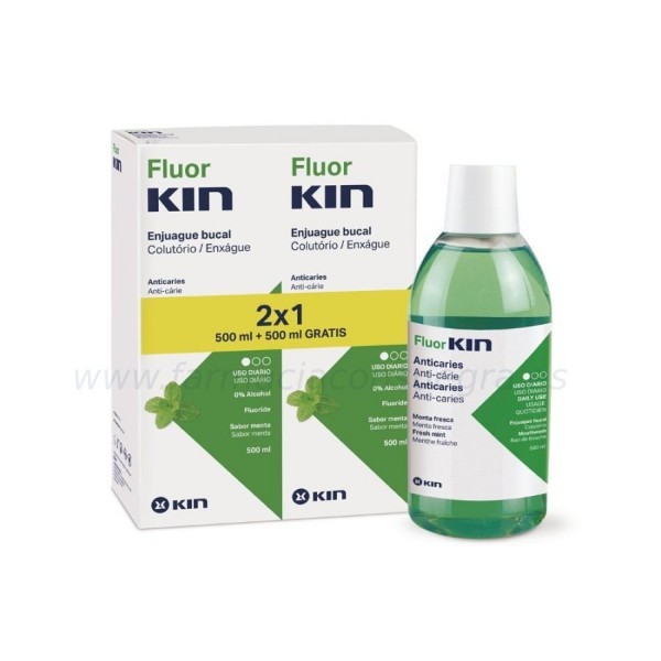 Fluorkin Enjuague Bucal Anticaries 2X1Duplo 2x500ml