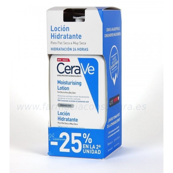 CeraVe Loción Hidratante Piel Seca o Muy Seca Duplo 2x473 ml Pack 25Dto 2ud
