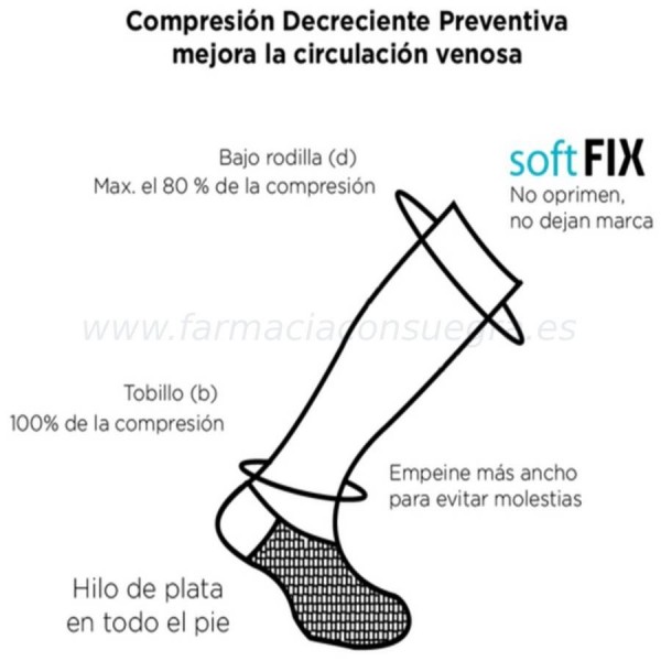 Calcetín para Piernas Cansadas Compresion Preventiva... 2