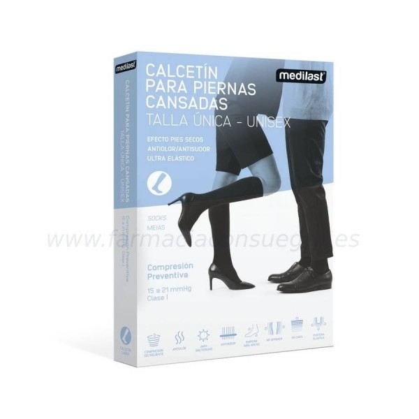 Calcetín para Piernas Cansadas Compresion Preventiva ultra elástico Medilast TALLA ÚNICA
