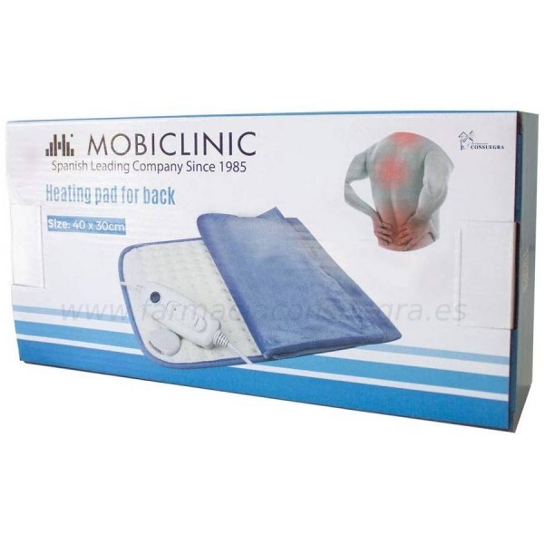 Mobiclinic Almohadilla eléctrica Térmica dorsal 6 niveles de calor Apagado automático Marca Española Para espalda lumbares y