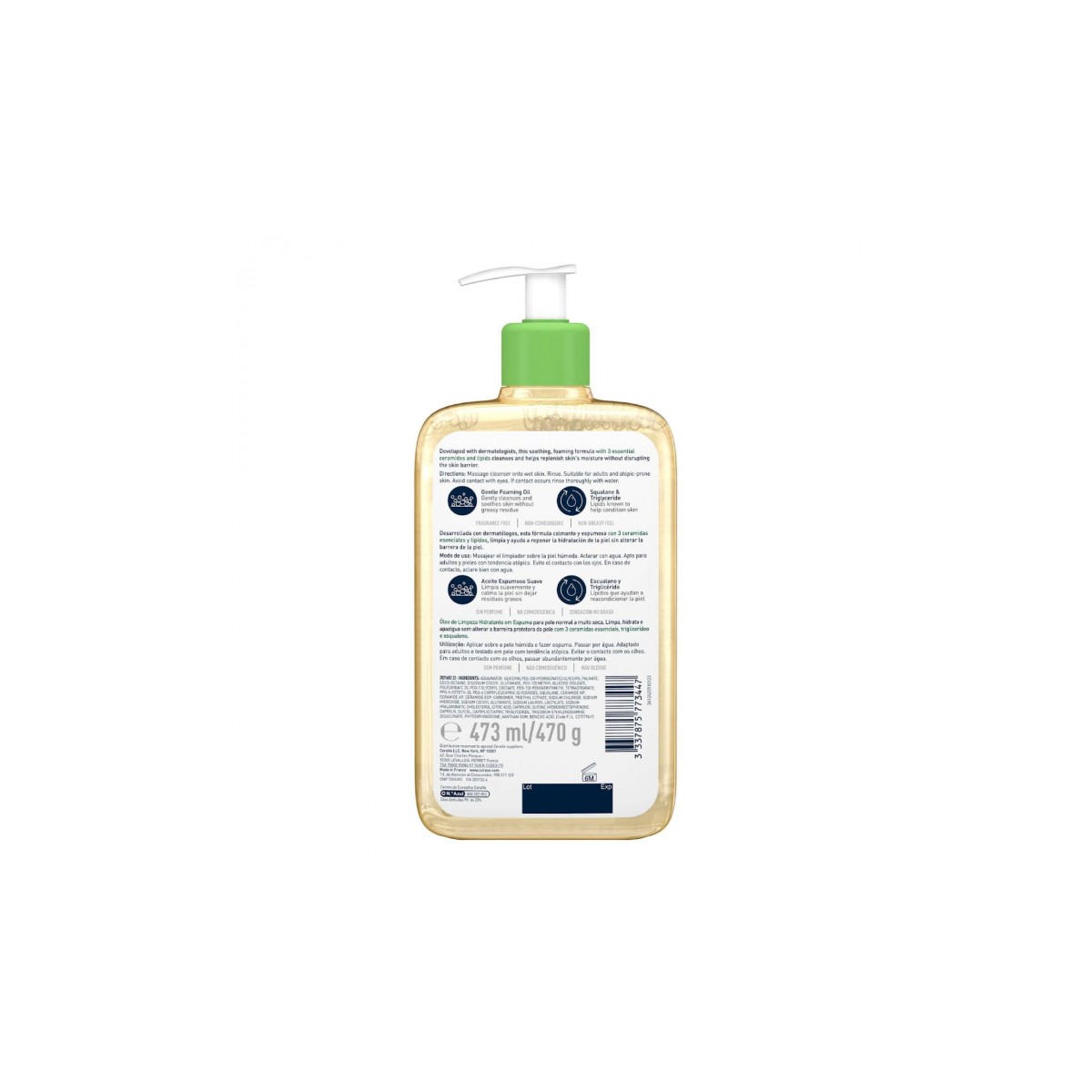 CERAVE LIMPIADOR ACEITE ESPUMOSO HIDRATANTE 1 EN