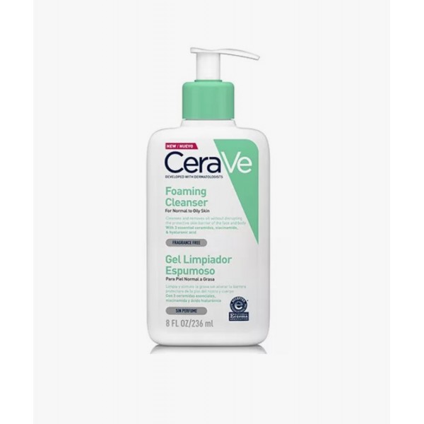 CERAVE GEL LIMPIADOR ESPUMOSO 1 ENVASE 236 ML