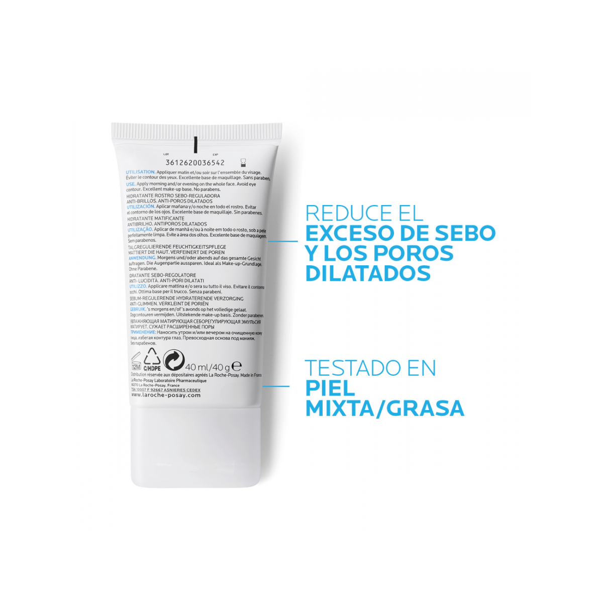 LA ROCHE POSAY EFFACLAR MAT+ HIDRATANTE ROSTRO...