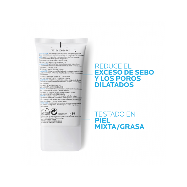 LA ROCHE POSAY EFFACLAR MAT+ HIDRATANTE ROSTRO 40ML