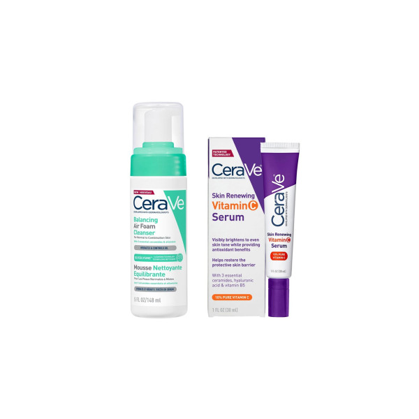 CERAVE LIMPIADOR AIR FOAM REEQUILIBRANTE 148ML + SERUM...