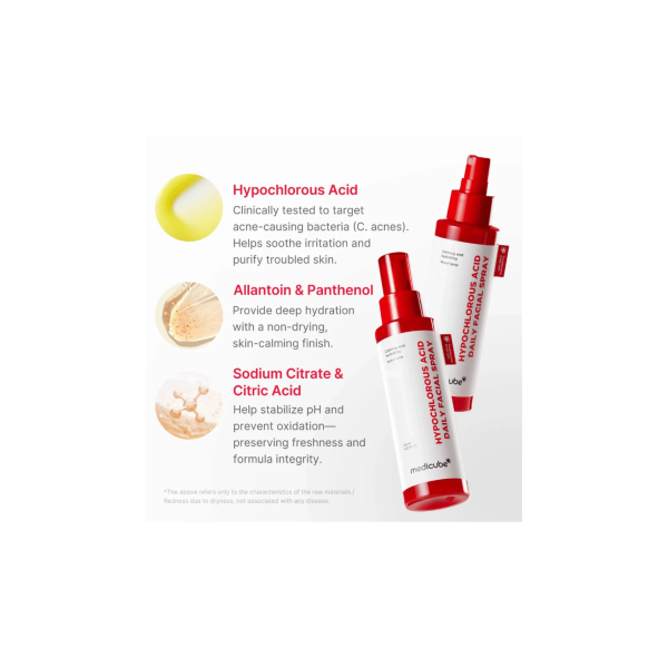 MEDICUBE Hypochlorous Acid Daily Facial Spray 125 ml – Bruma calmante con ácido hipocloroso