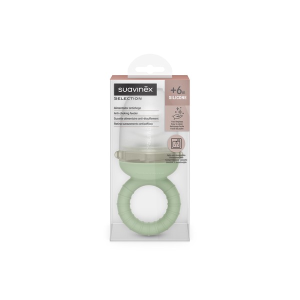 SUAVINEX Alimentador Antiahogo de Silicona para Bebé +6M VERDE