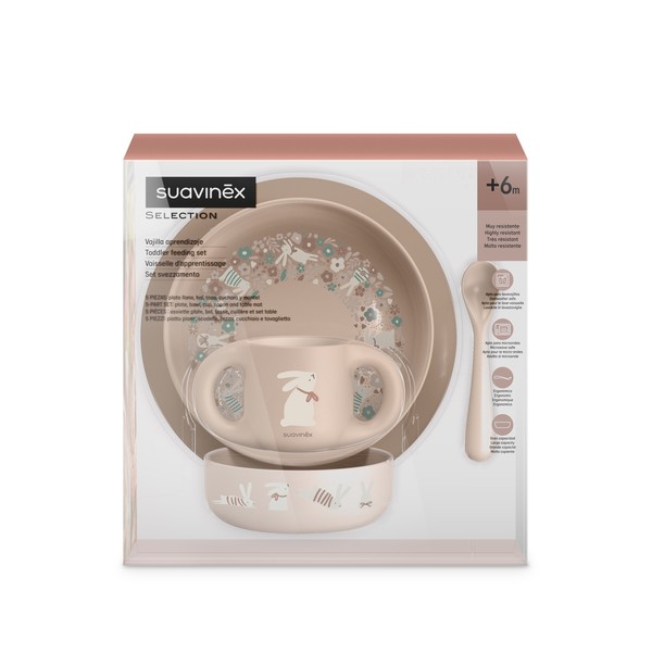 SUAVINEX Juego de Vajilla Infantil 5 piezas Wonderland, Beige